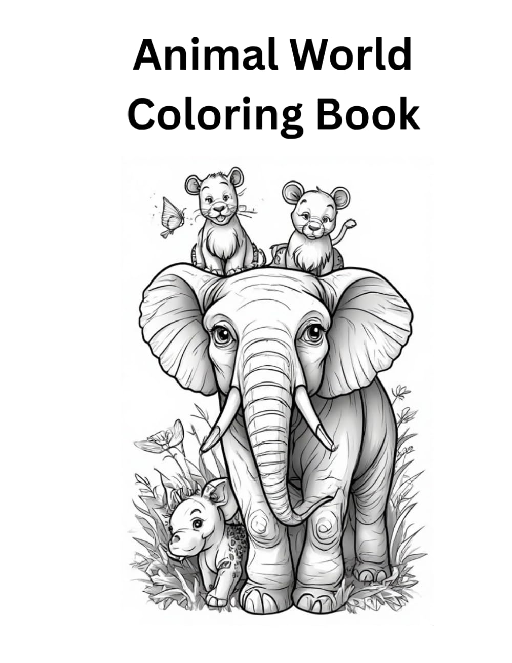 Animal World Coloring Book: For Children 4-8 Years Old