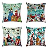 【Dekorative kissenhülle】 Dekorative kissenhülle und in verschiedenen Stilen gemustert. Es ist ideal zum Dekorieren einer Couch, von Gartenmöbeln oder eines Bettes und verleiht Ihnen ein neues Aussehen für Ihr Zuhause.