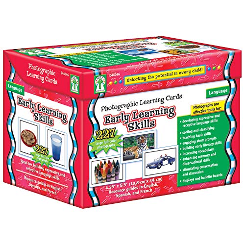 Carson-Dellosa Key Education Early Learning Skills Photographic Learning Cards—Full-Color Flashcards for Early Language, Vocabulary, Communication, Literacy Skills (227 pc), Multi (D44046)
