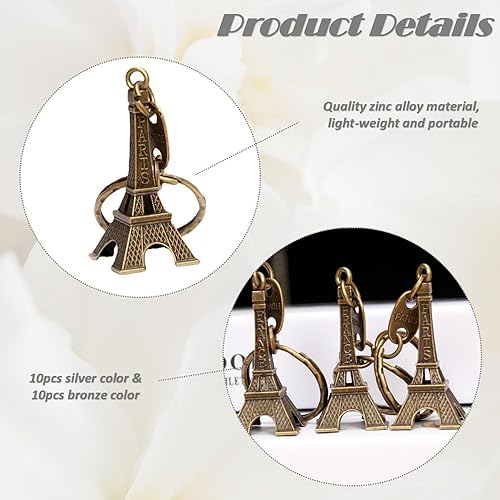 Miniatura 3 de 20 llaveros de torre Eiffel, recuerdos de fiesta, París Torre Eiffel, adorno retro, suministros de fiesta temática francesa para niñas y mujeres,