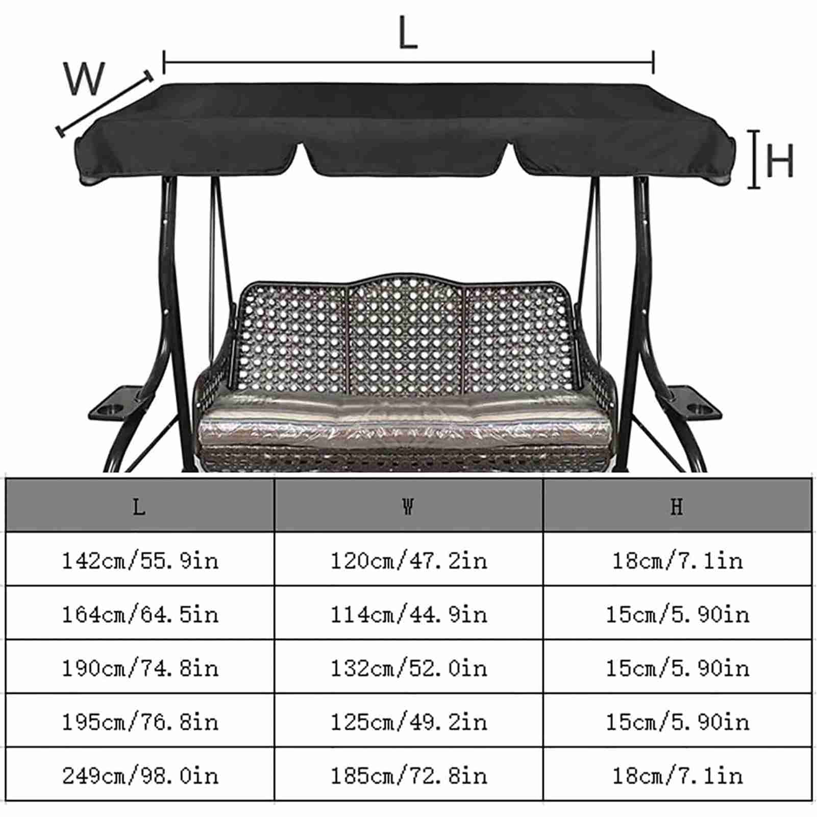 Copertura Tettuccio Per Dondolo - Verde, 142x120x18cm, Impermeabile E UV Per Esterno - Foto 3