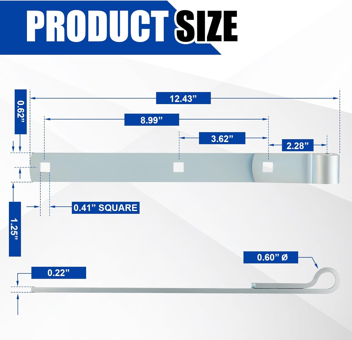 4 Pack 12" Zinc Strap Hinge Heavy Duty for Gates, Tool Sheds, Barns and Other Swing Doors (Silver)