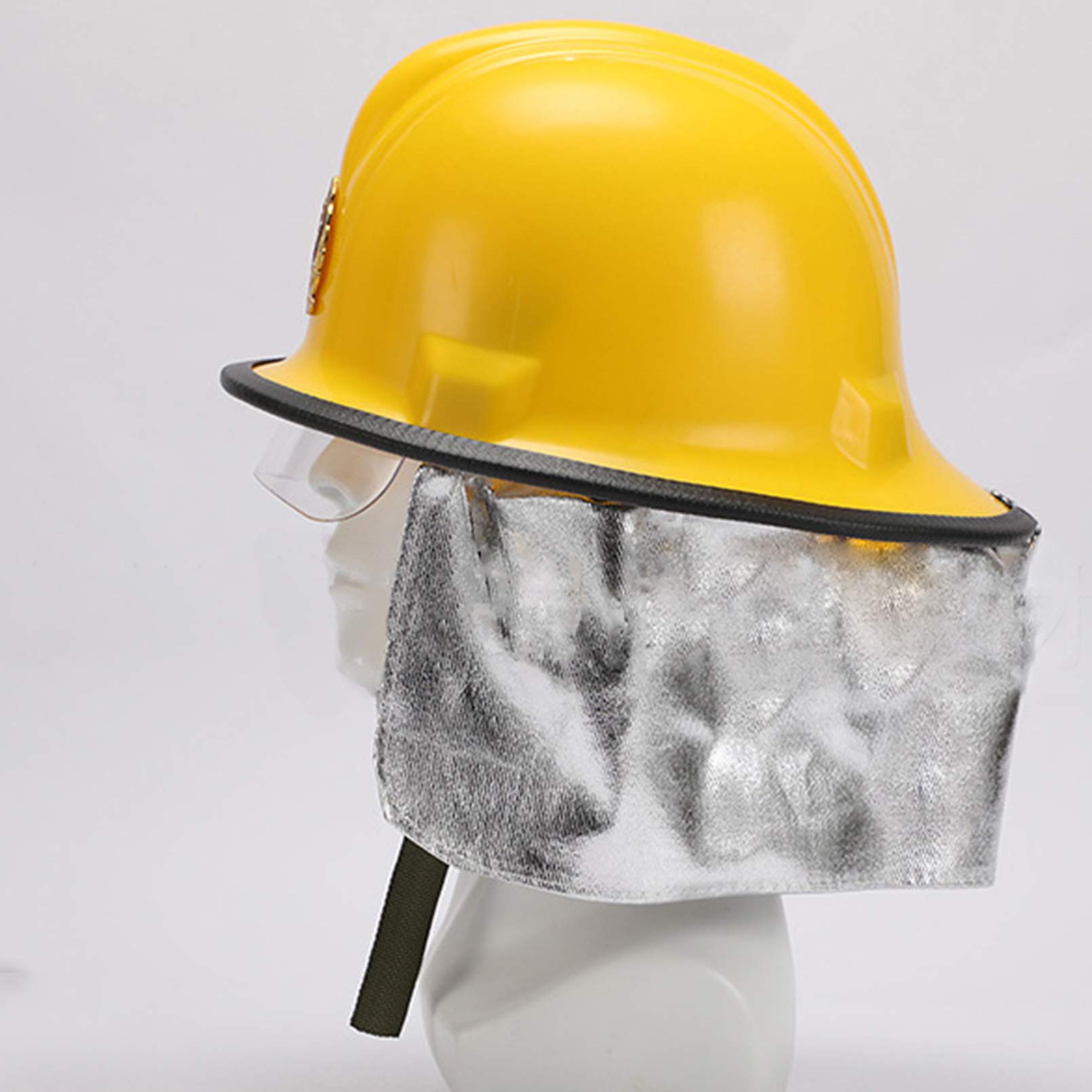 Casco de rescate de incendios para exteriores Casco de obra civil, ABS engrosado Protección anti-rotura Casco de rescate de terremotos con pantalla protectora y linterna reflectante