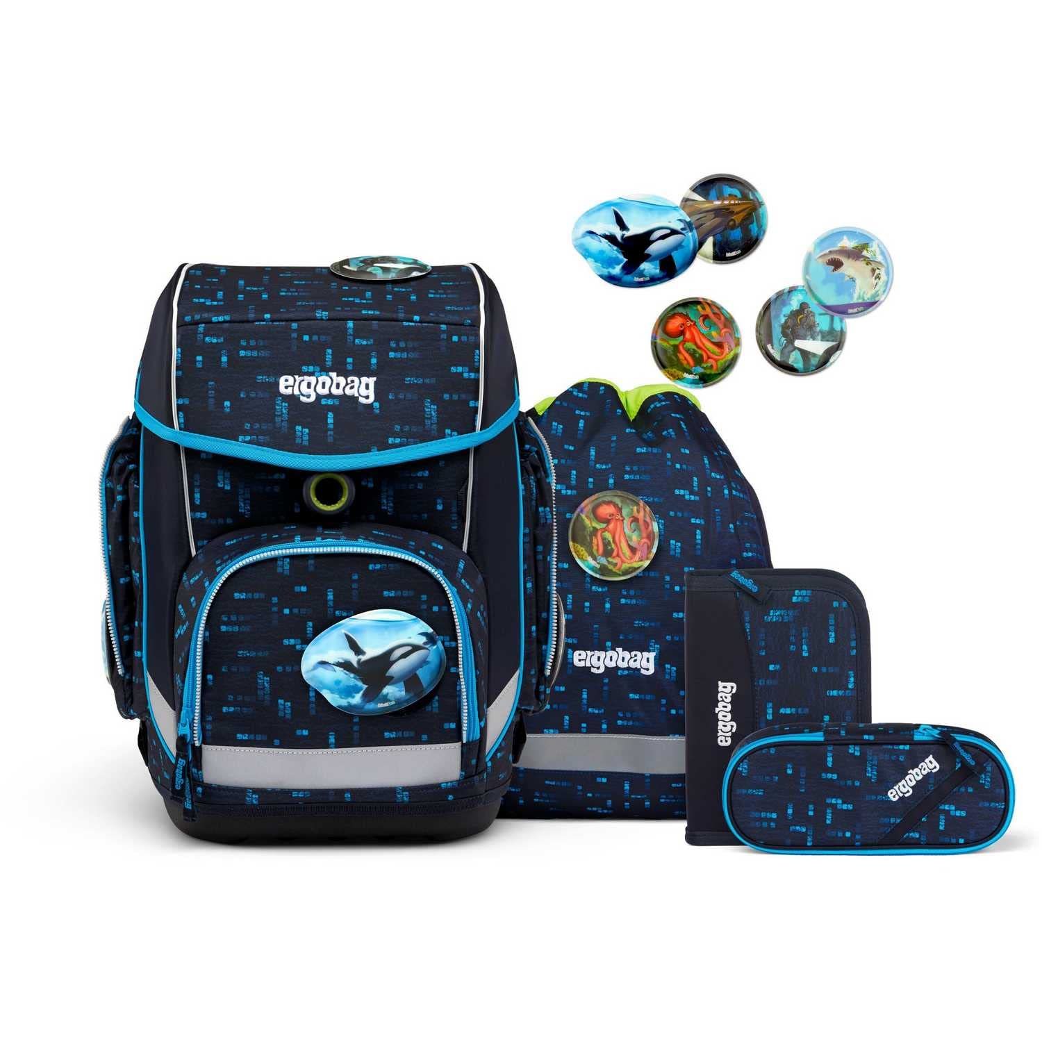 ERGOBAG Cubo Deep DiveBear Rucksack, Unisex, für Jugendliche, Mehrfarbig, Einheitsgröße