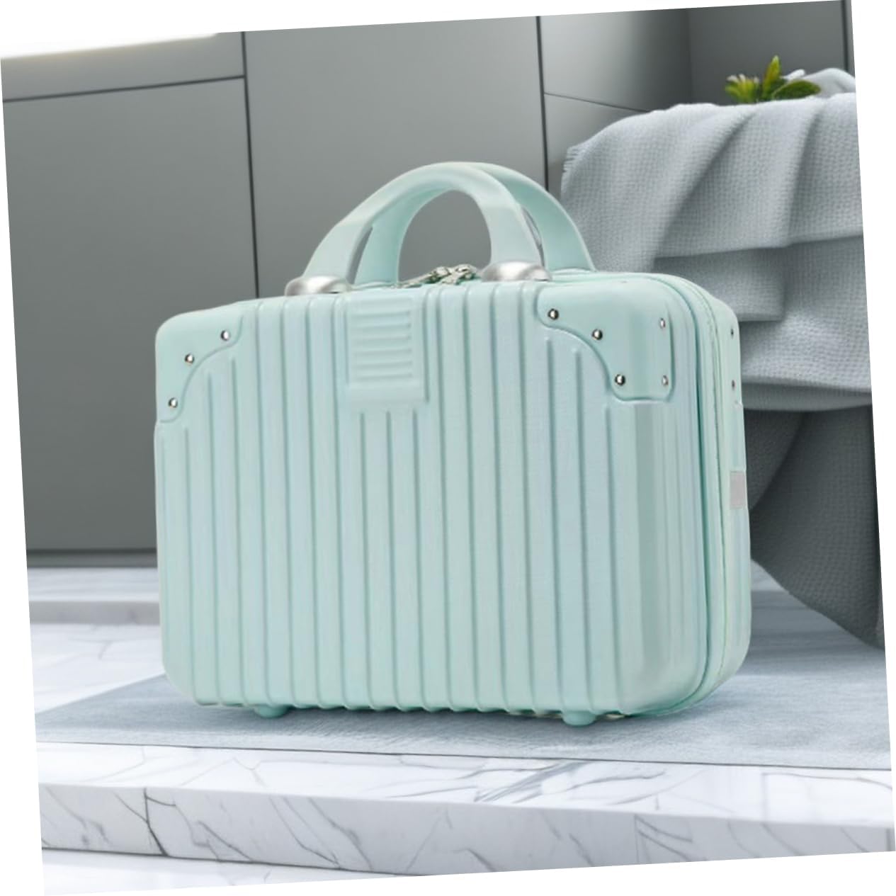 Portable Makeup Suitcase Dividers Travel Makeup Organizer for Cosmetics Storage Vintage for Women Easy to Use Any Setting