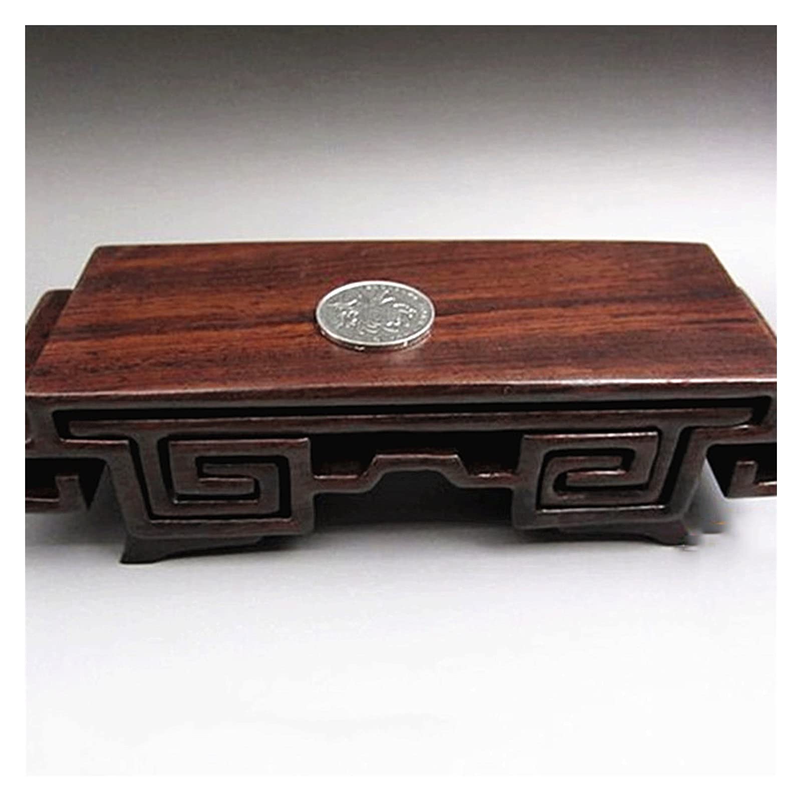 Dekoracyjna podstawa Drewniana baza wazon praktyczna oryginalny kamień Jade Agat Drewniany Baza Pierście do Dekoracji Office Home (5.9x2.3x1.7in) Baza Bonsai