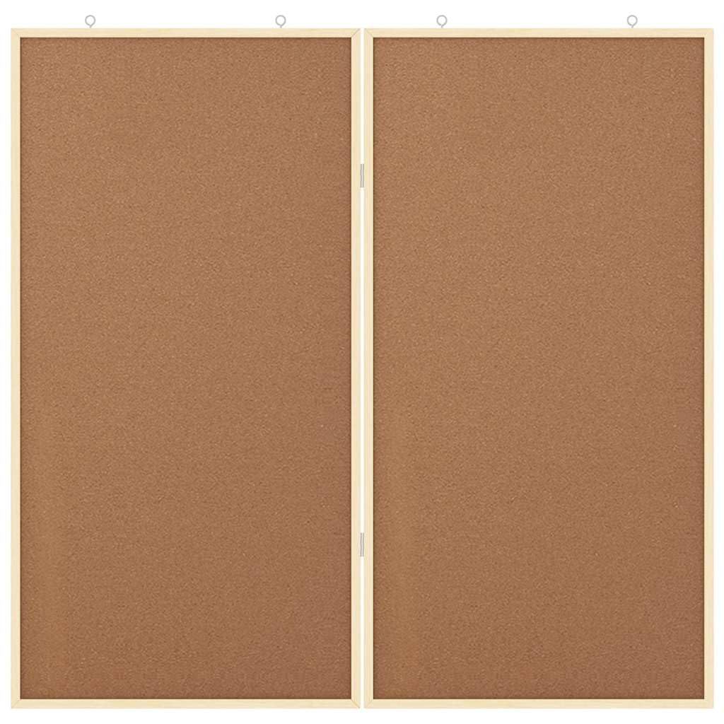 Lavagna informativa marrone in legno di pino massello 100 x 100 x 1,4 cm pieghevole per ufficio, home office, scuola, con superficie liscia per attaccare appunti, foto, foglietti