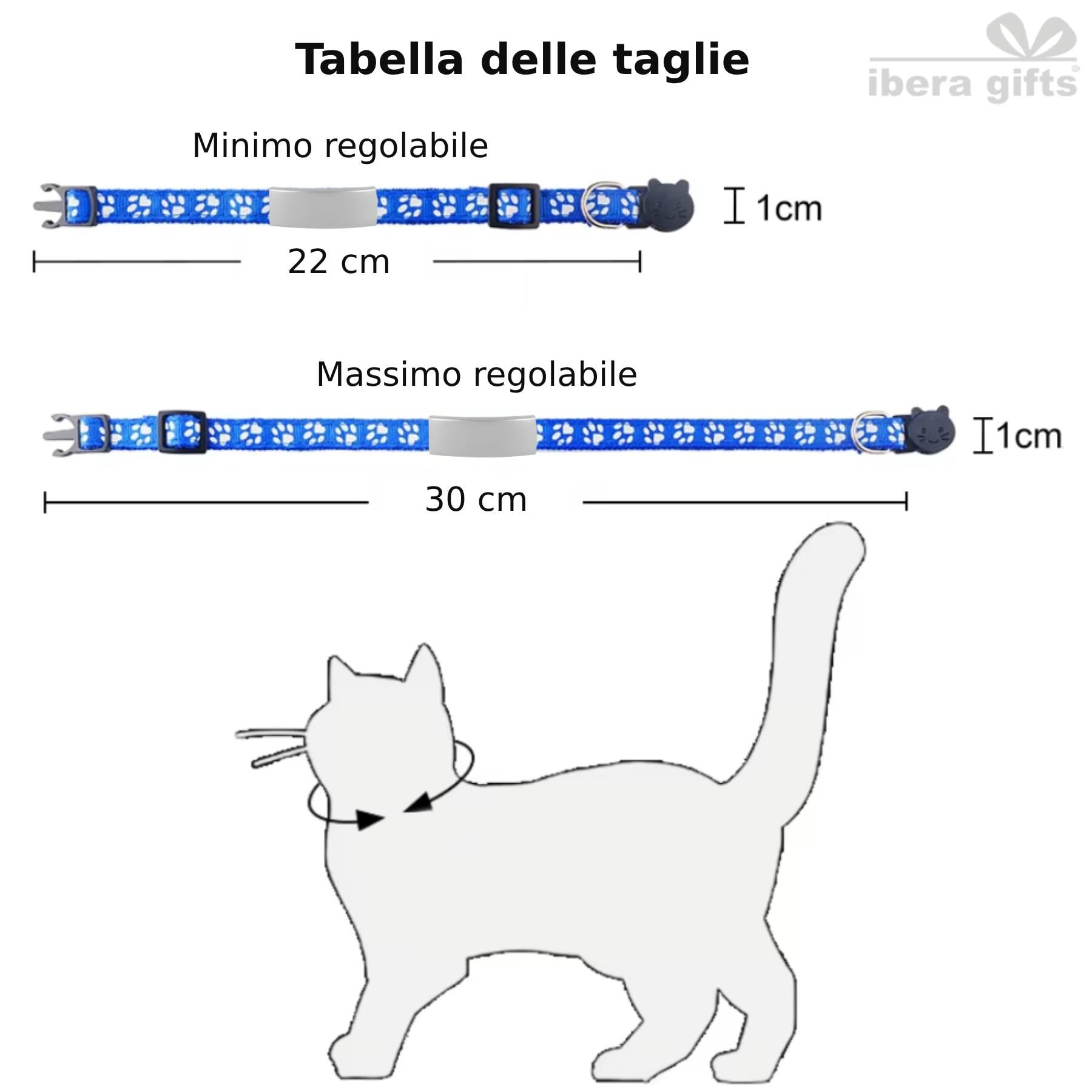 Collare Gatto Personalizzato Antistrangolamento e Riflettente, Regolabile, con Targhetta Incisa, Sicuro e Confortevole per Tutti i Gatti (Azzurro)