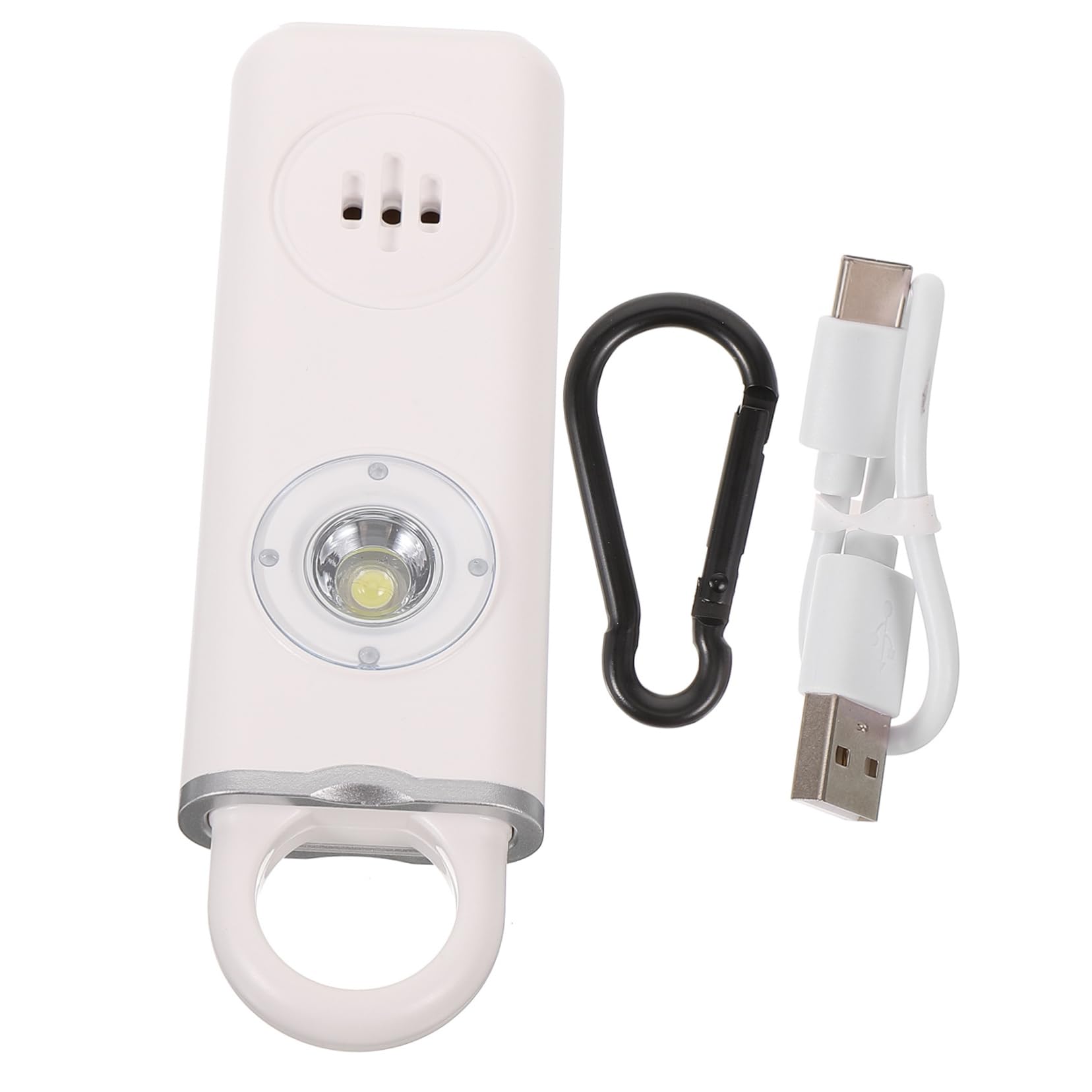 Trousseau de sirène accessoires personnel Keychains pour femmes étiqueter mignon Attaquez les alarmes pour les femmes Keychain d'alarme de bruit Acier inoxydable blanche