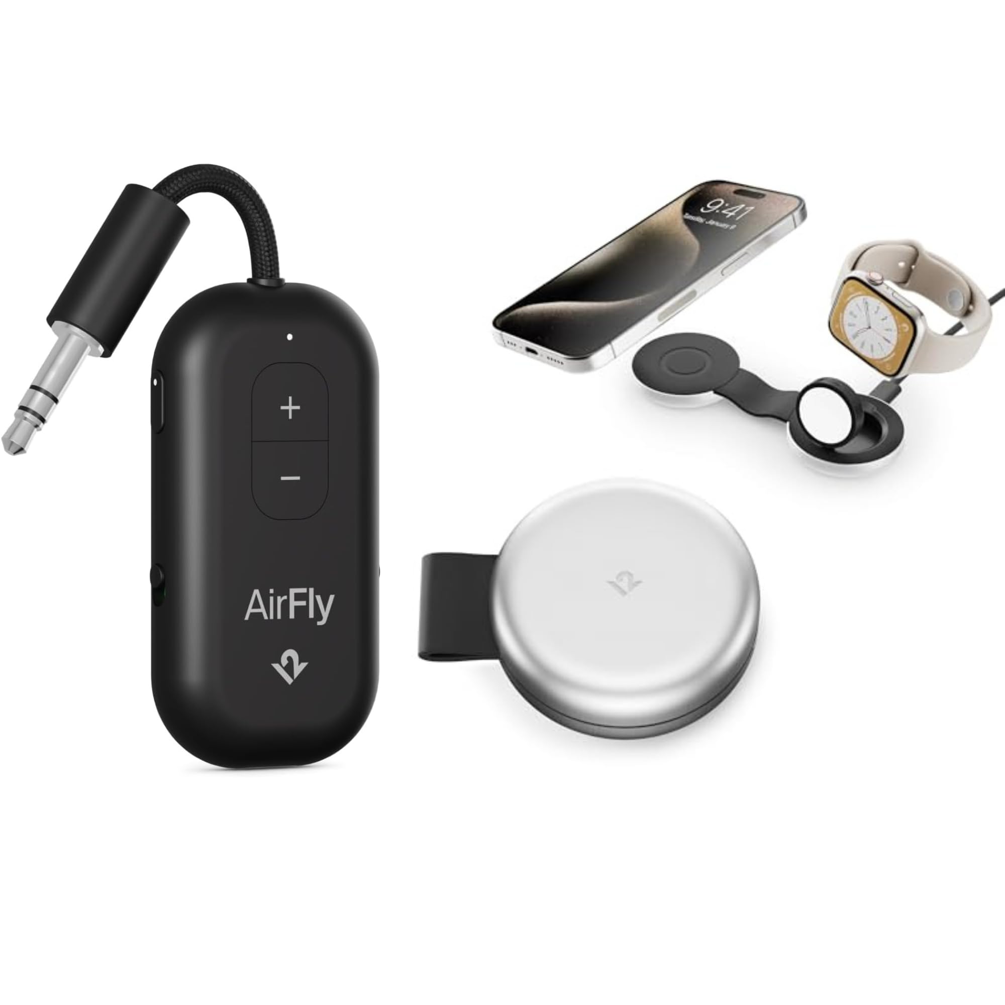 AirFly Pro 2 Bluetooth Adapter + Butterfly 2-in-1 MagSafe Wireless Charger