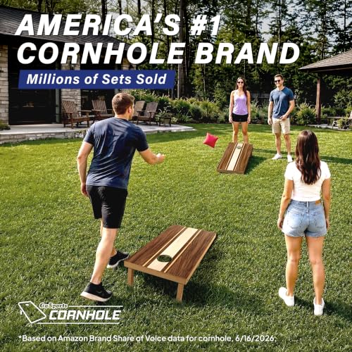Image of GoSports 4 x 2 ft Regulation Size Wood Cornhole Boards - 10 Vintage Wood Designs (Choose Your Style)