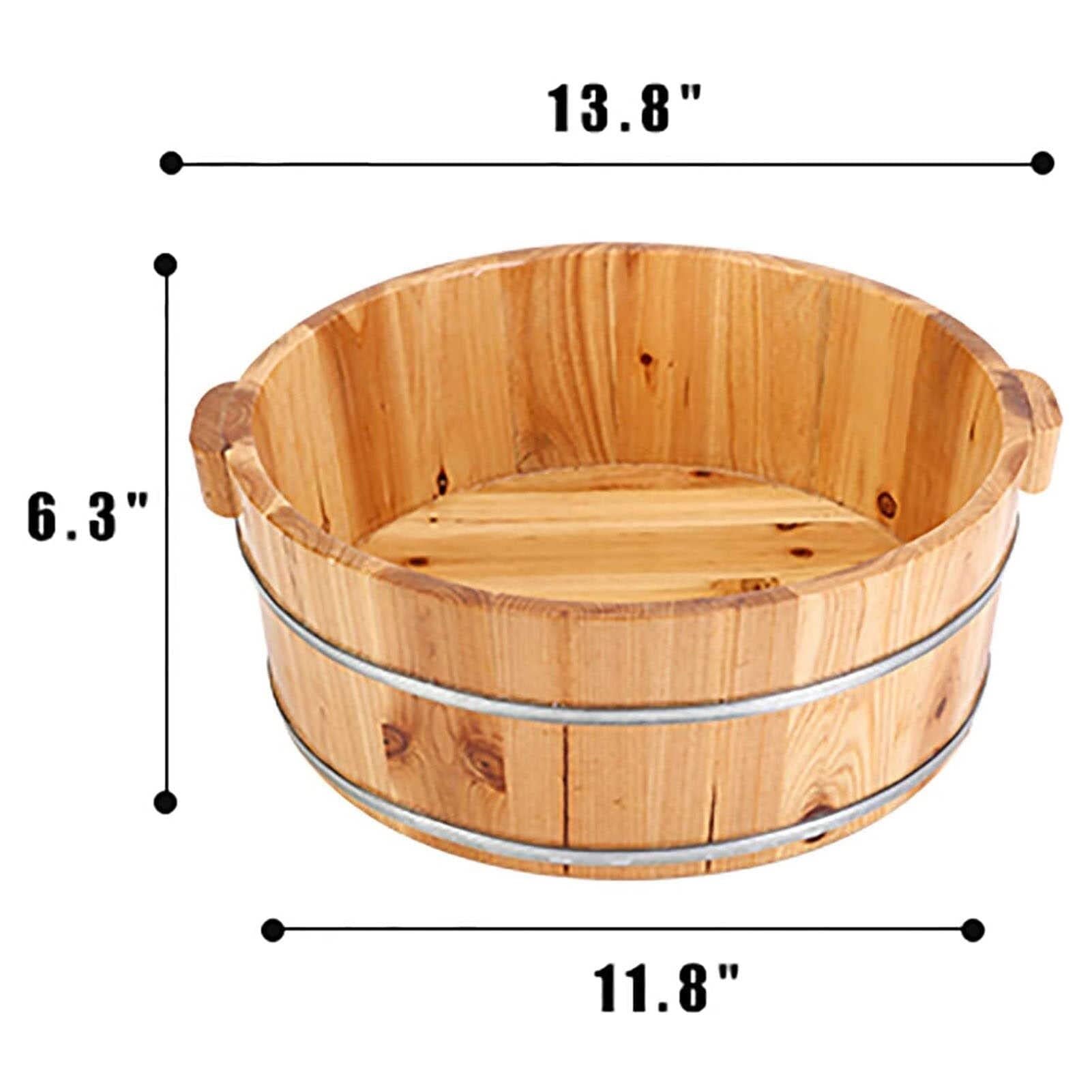 Bacino in legno per pediluvio, vasca per piedi in legno massello, per alleviare la fatica, pediluvio, vasca idromassaggio per la casa (35 x 16 cm)