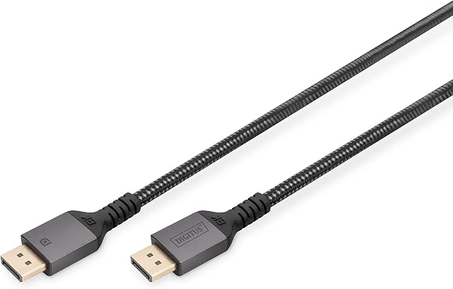 DIGITUS Premium DP1.4 cable DP to DP 8K/60Hz, 1 m aluminium housing, gold plated, supports 8K/60HZ