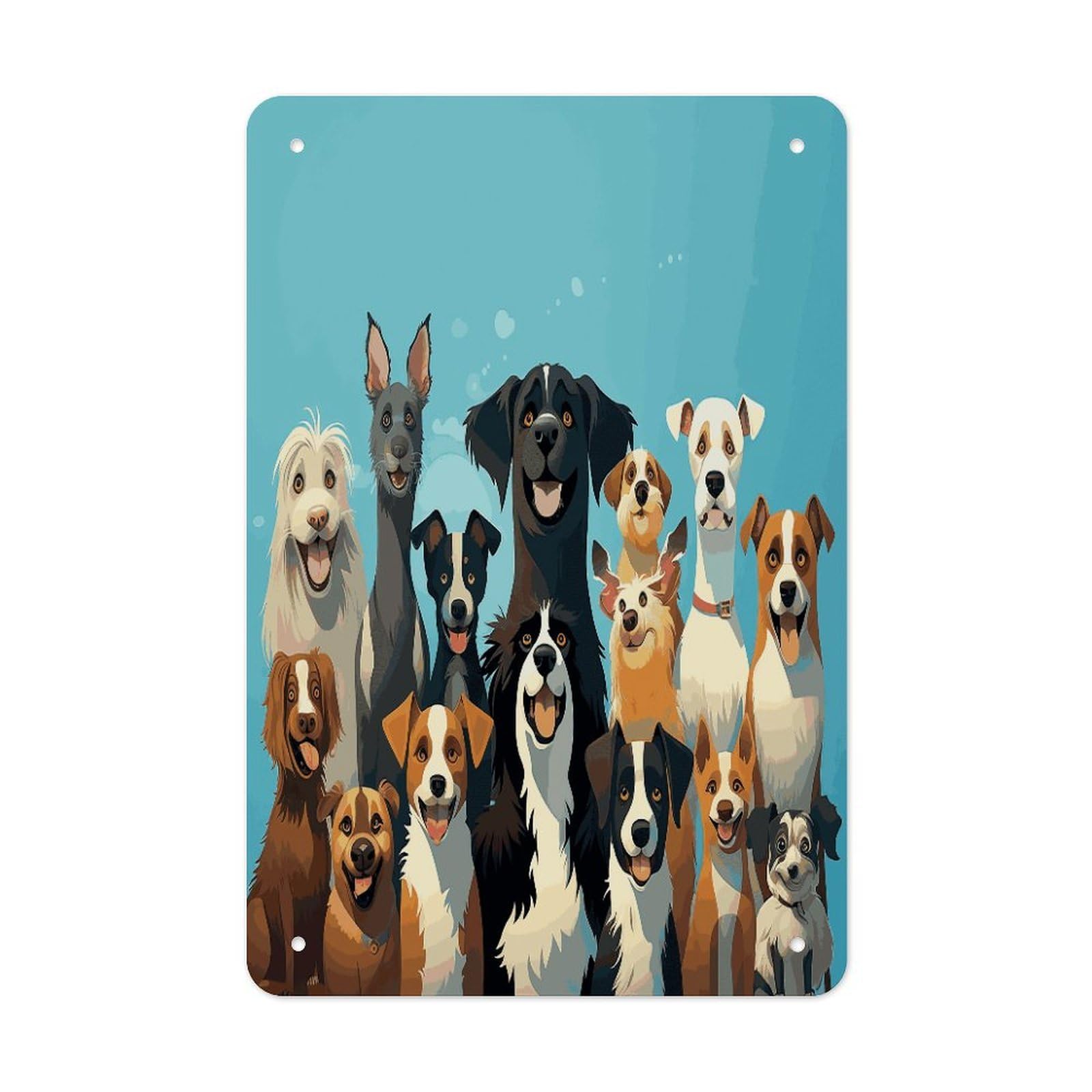 Btcowzrv Style Group Of Dogs Metal Tin Sign Wall Decor Hanging Plaque