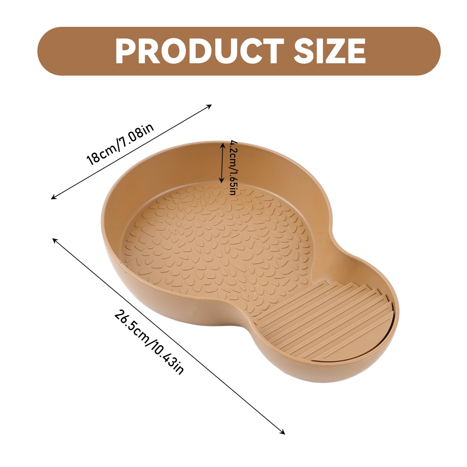 Vasca da Bagno per Tartarughe, Piatto per Acqua per Tartaruga con Rampa, Ciotola per Acqua per Rettili (26,5 × 18 × 4,2 cm) - 3