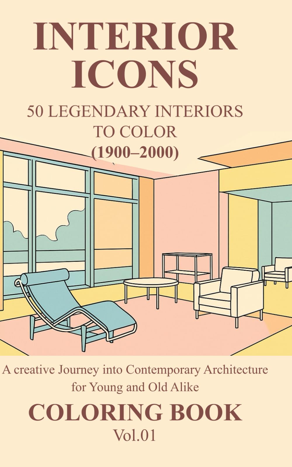 Livre de coloriage Interior Icons le cadeau idéal pour passionnés d'architecture