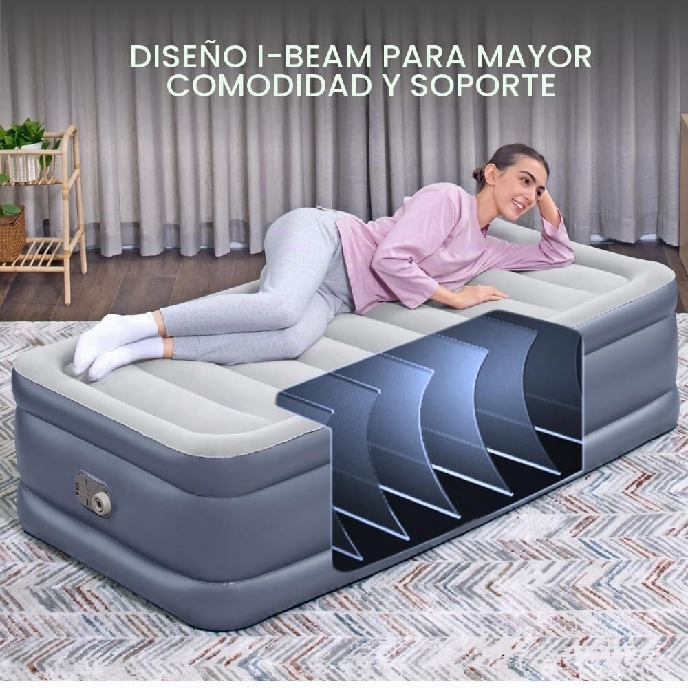 Bestway 75" x 38" x 20"/1.91m x 97cm x 51cm Tritech Air Mattress Twin Built-in AC Pump
