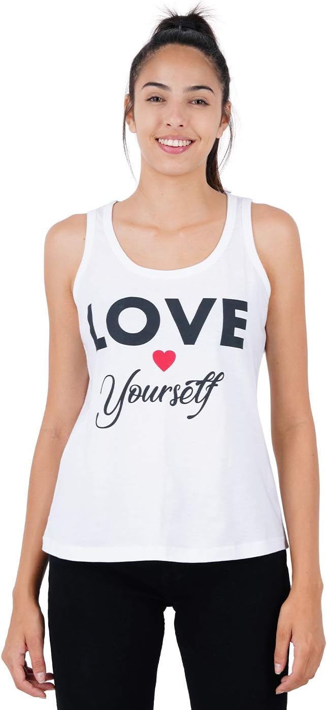 Midaas Womens Printed Sleeveless Tshirts White