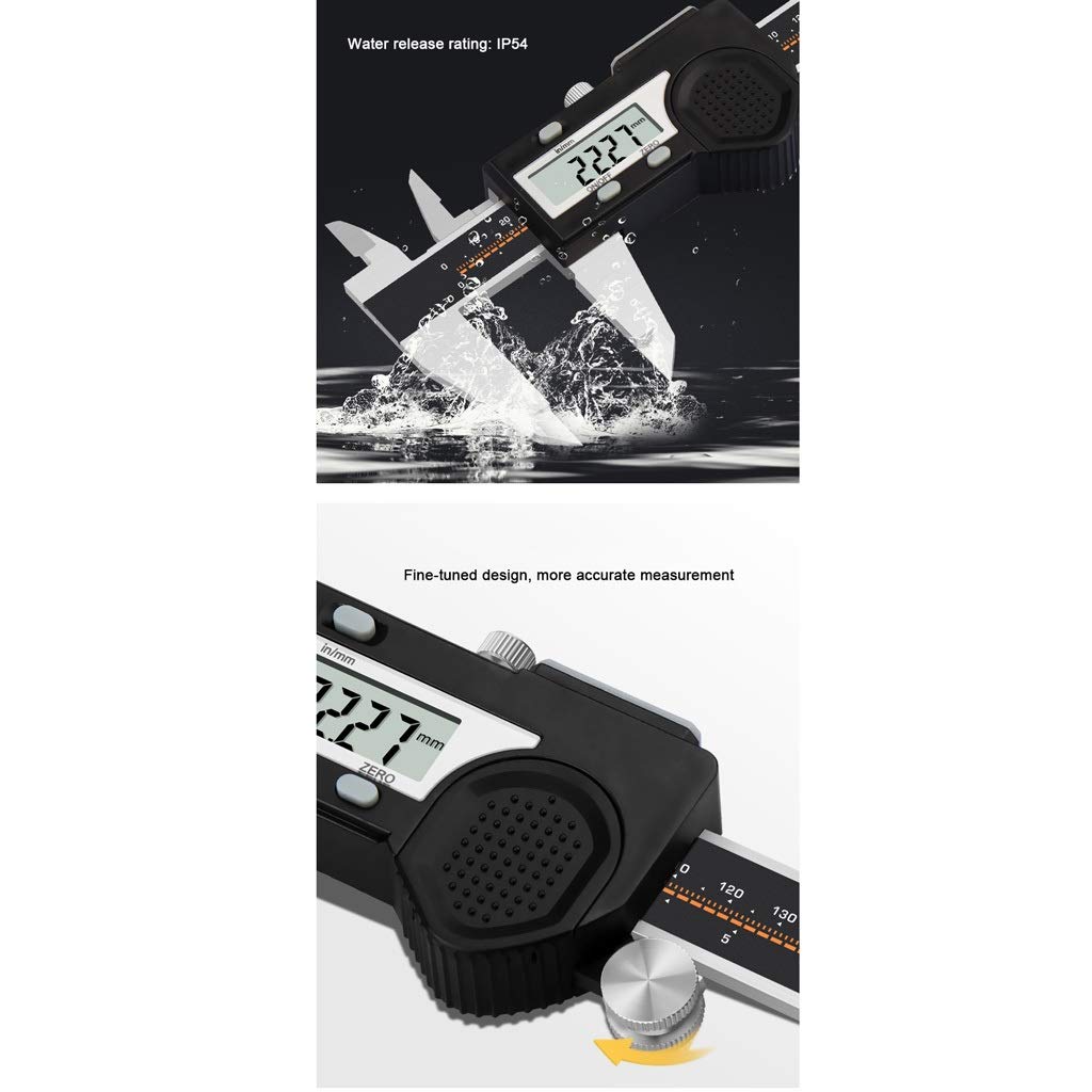 Suwalizki Elektroniczny Cyfrowy Cyfrowy Zacisk Ze Stali Nierdzewnej Vernier Caliper High Precision Industrial Pomiar Narzędzia Zakres: 0-150mm
