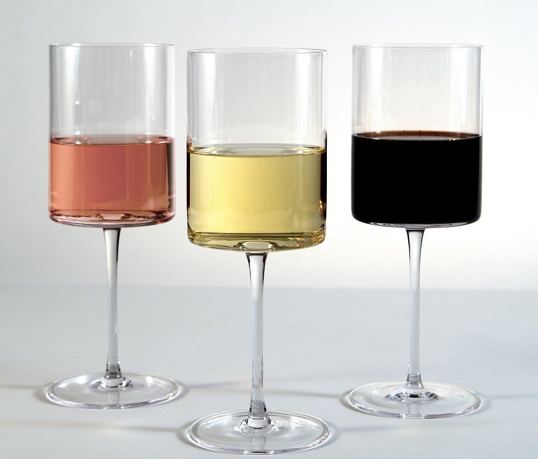 Opulent Wine Glass - Set of 4 - Perfect for Drinking Red and White Wine - Made From 100% Lead Free Crystal - 15oz - Drink Your Wine In Style With Your New Modern & Chic Opulent Wine Glasses!