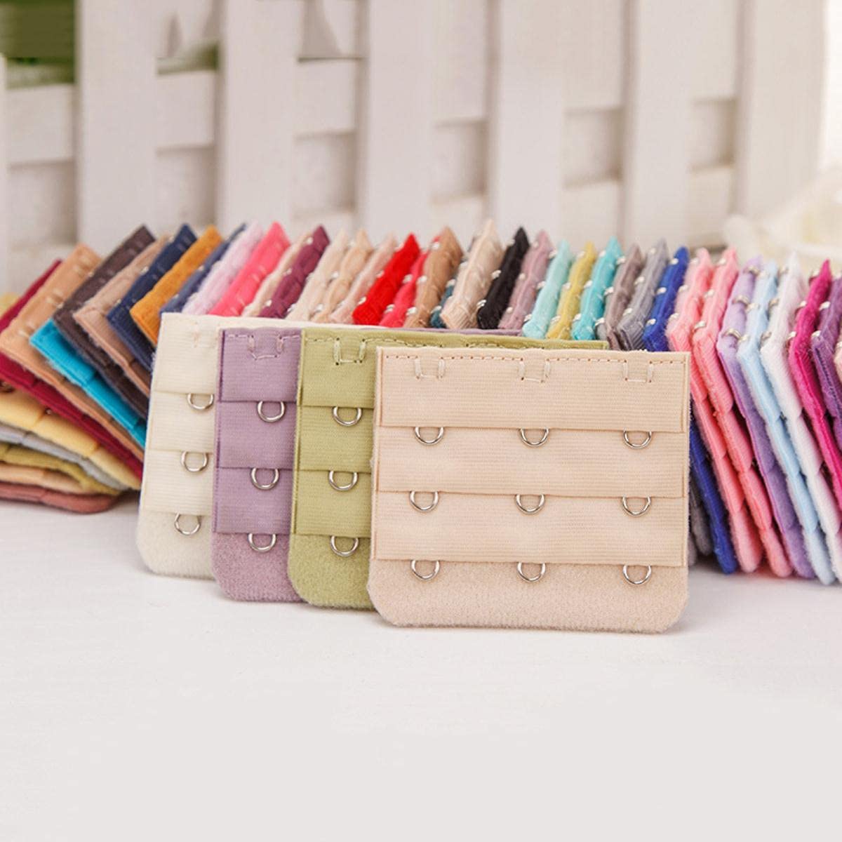 Uxcell Estensori Per Reggiseno Elastici In Cotone - Prolunga Morbida 3 File (2/3/4 Ganci) Per Maggiore Comfort - Colore Albicocca, Confezione Da 2 (Modello A 3 Ganci)