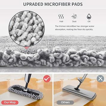 MANGOTIME Spray Mop for Floor Cleaning with 3 Washable Microfibre Pads