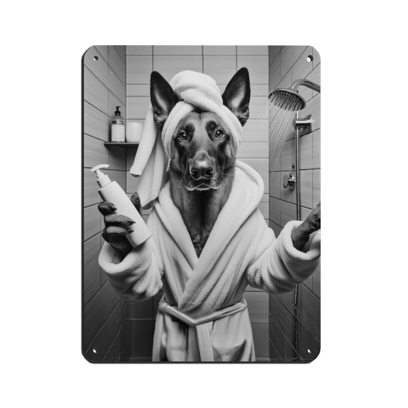 Bedlington Terrier, Funny Bathroom Decor（1） Tin Sign Vintage Metal Pub Club Cafe Bar Home Wall Art Decoration Poster Retro 12x16inch(30x40cm)