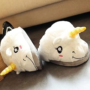 Buy BonZeal Women Unicorn Slipper Gift for Birthday White Soft Plush Warm Comfortable OneSize Indoor Slipper 25 to 27cm Feet at Amazon.in