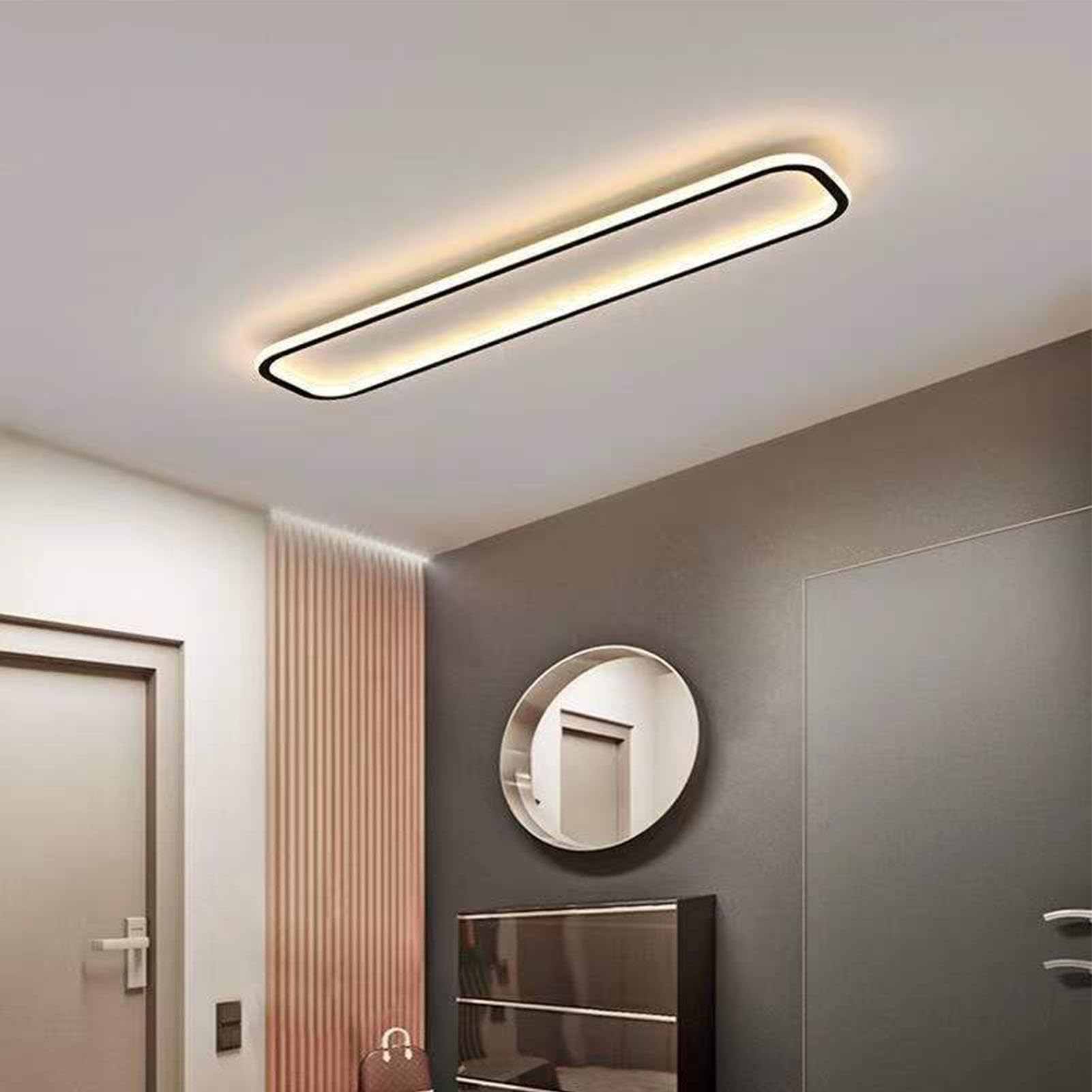 Topiky Linear Ceiling Light Fixture with Long Lifespan | Funkcja pamięci wliczona w cenę, Wysoka efektywność energetyczna, Prosty w instalacji, Idealny do pralni