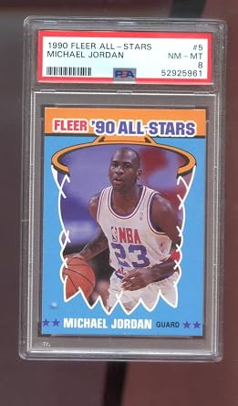 1990-91 Fleer All-Stars #5 Michael Jordan PSA 8 Graded Basketball Card NBA 1990 1991 Chicago Bulls 90 91 Insert AS All-Star