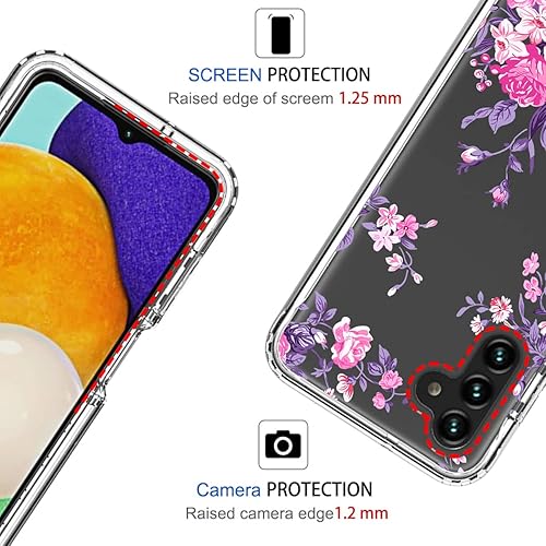 Miniatura 2 de Funda para Galaxy A13 5G, para Samsung A13 5G con protector de pantalla de vidrio templado, suave 360 cuerpo completo, a prueba de golpes, híbrida,