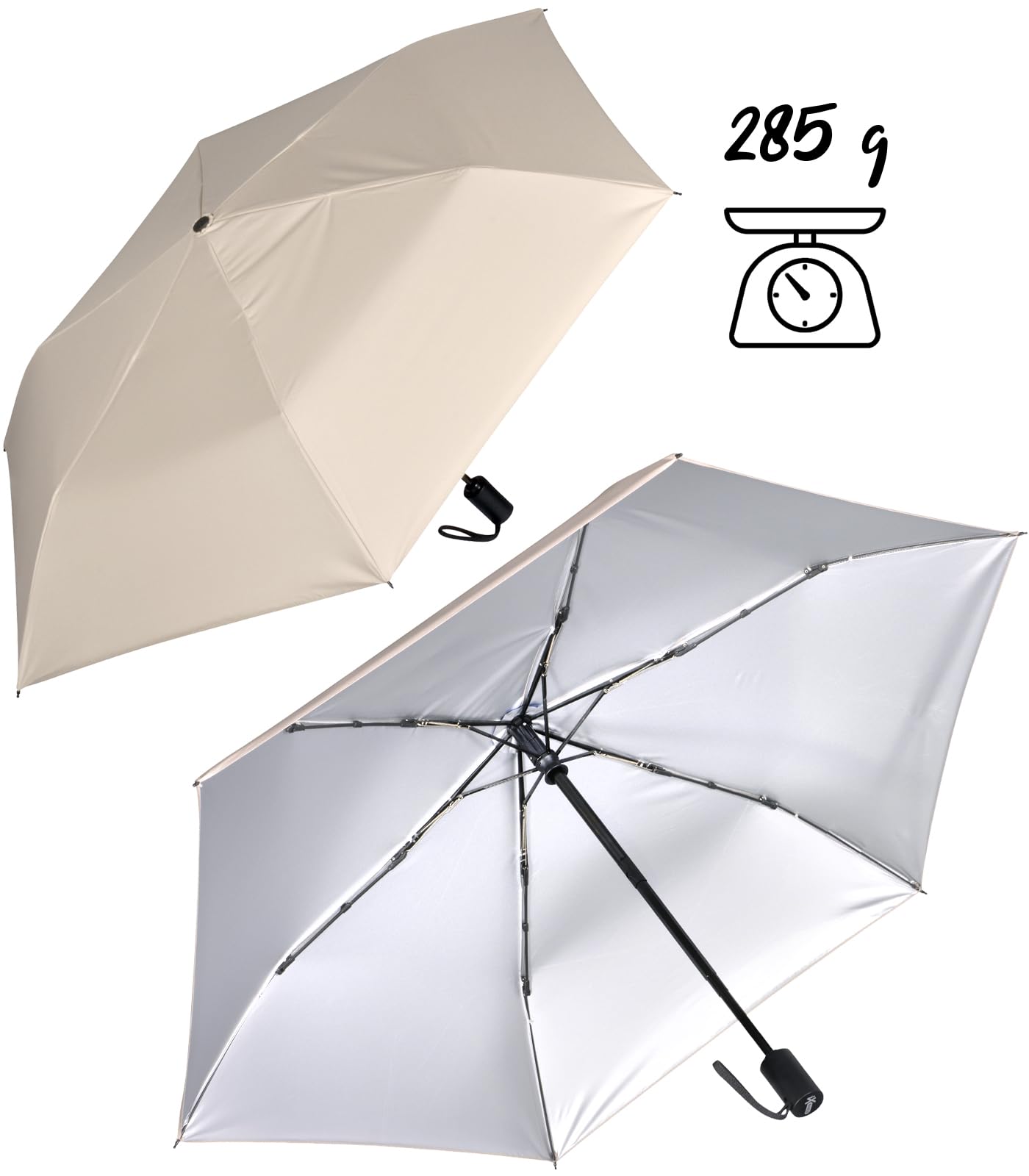 iX-brella Mini ombrello parasole con apertura e chiusura automatica, con protezione UV e calore