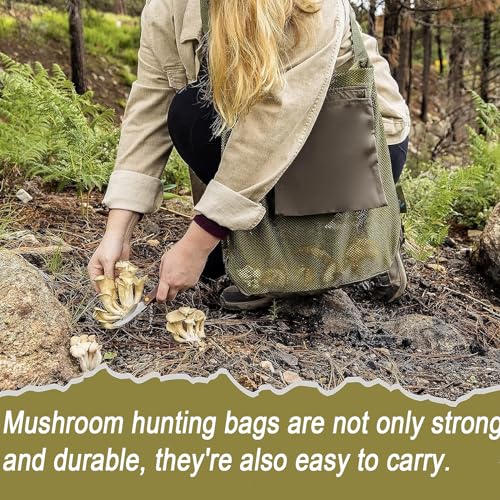 Foto von Pilz Jagdtasche,Pilz Sammeltasche,Erntesammelbeutel,Netz Pilz Futtertaschen,Sammel Jagdtasche,Pilzfutterbeutel,Verstellbarem Schultergurt,Ernte Aufbewahrungstasche für Camping,Wandern,Sammeln