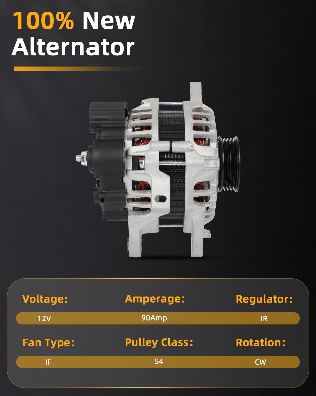 OCPTY Alternators 11452 for Hyundai for Accent 1.6L 2010-2011, for Hyundai for Elantra 2.0L 2010,for Kia for Rio 1.6L 2010-2011,for Kia for Rio5 1.6L 2010-2011