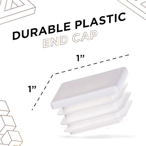 Miniatura 2 de Prescott Plastics - Tapón de plástico cuadrado de 1.0in (20 unidades), color blanco