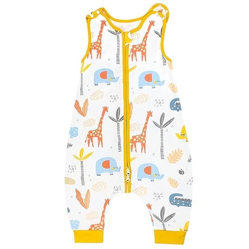 MOEMOE BABY Saco de dormir con pies, saco de dormir para bebé, sin mangas, manta portátil para bebé con piernas, saco de dormir de algodón para