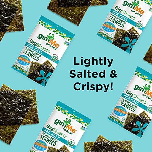 Buying Guide gimMe Organic Roasted Seaweed Sheets Sea Salt 12