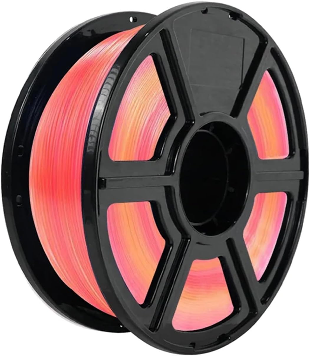 PLA Crystal Gradient 3D Printer Filament 1.75mm, 250gx4 Spools (Yellow/Orange/Purple/Red/Blue/Green), 1Kg Total