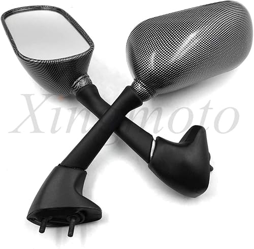 Miniatura 2 de NBX- - Espejos laterales de fibra de carbono OEM para motocicleta compatible con YZF-R1/2000-2001 FZS600 Fazer/2001-2003 R1/2001-2002 R6 / YZF-R6