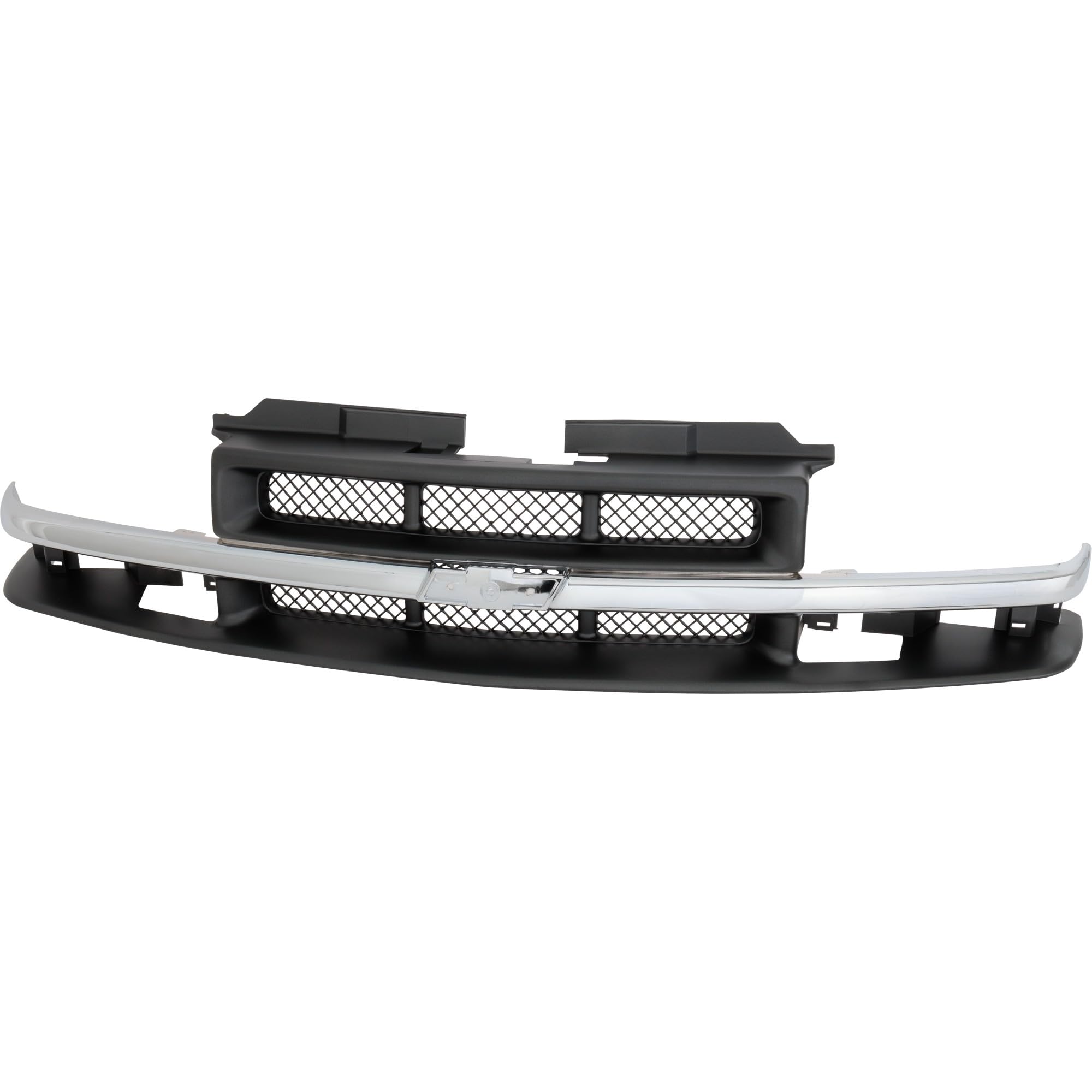 Chrome Grille Assembly For 1998-2004 Chevy S10 & 1998-2005 Blazer - Includes Center Molding 8 thumbnail image