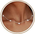 ZHESHY Dainty Colliers en or argenté pour les femmes Non tarnish tendance 14K Collier de Zirconia Cubic plaqué or Cute Butterfly Heart Station Collier de Choker Stack pour mariage