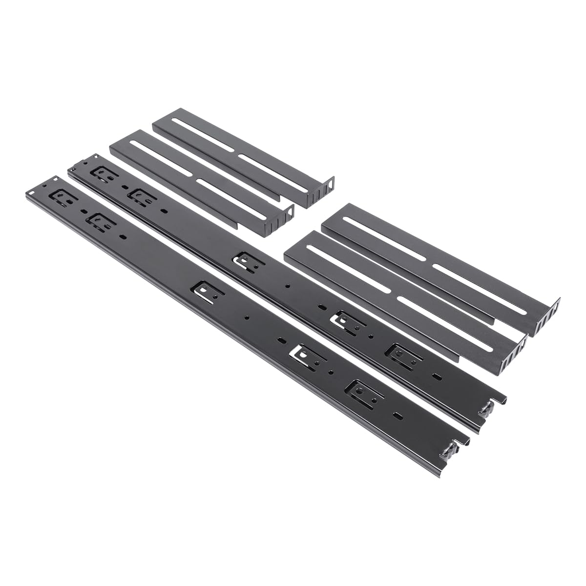 UNYKAch Juego de Dos Railes - Guías Telescópicas Válidas para Armarios de Fondo 80 a 100 cm y Cajas Rack 1U/2U/3U/4U