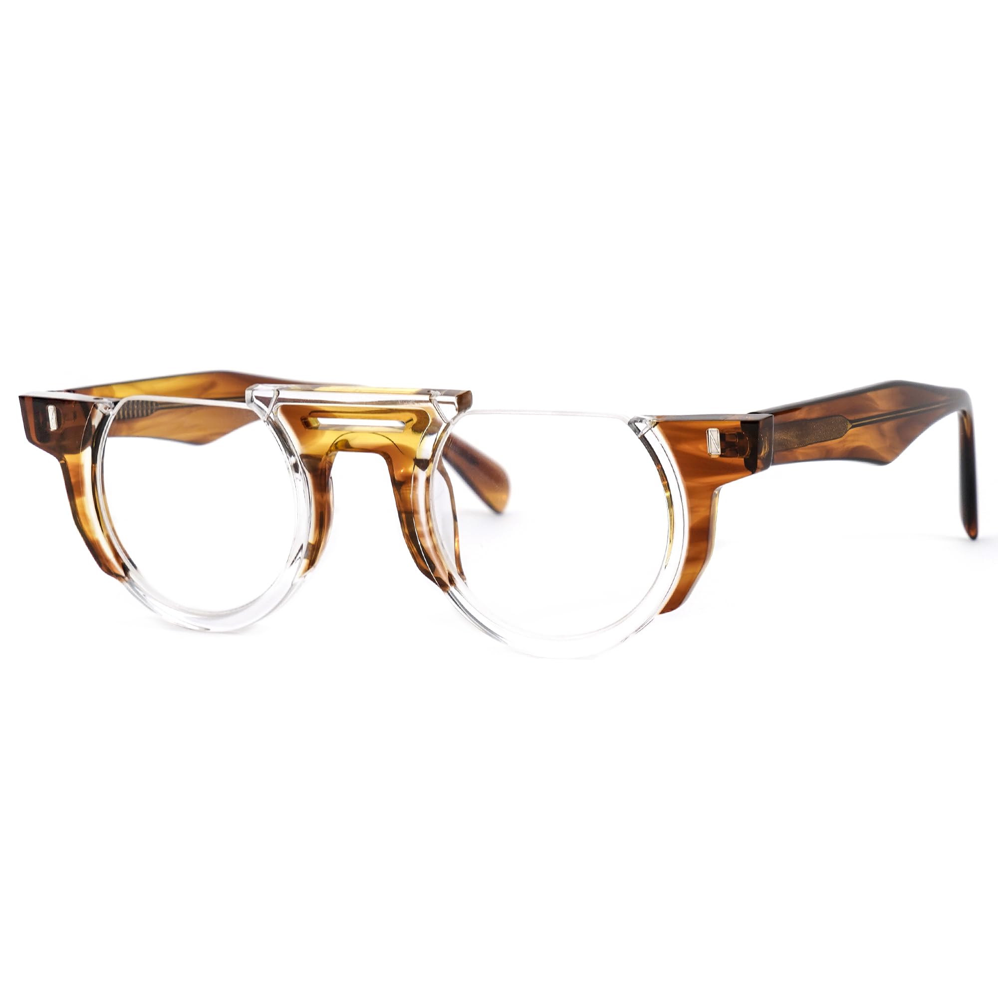 Zeelool Classic Half-frame Round Blue Light Blocking Glasses for Men ZJGA332547-04 Brown