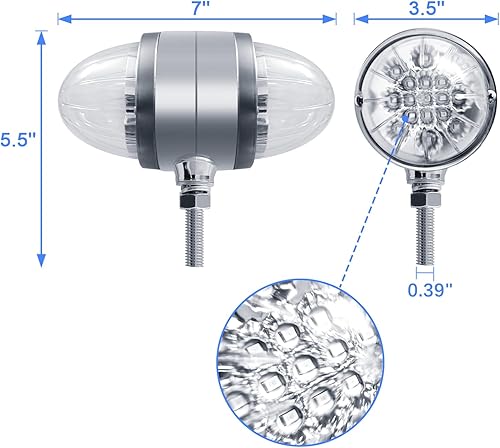 Miniatura 5 de 2 luces LED de doble función sandía de doble cara, lente transparente LED rojo ámbar con reflector, 3.5 pulgadas de doble cara redonda LED