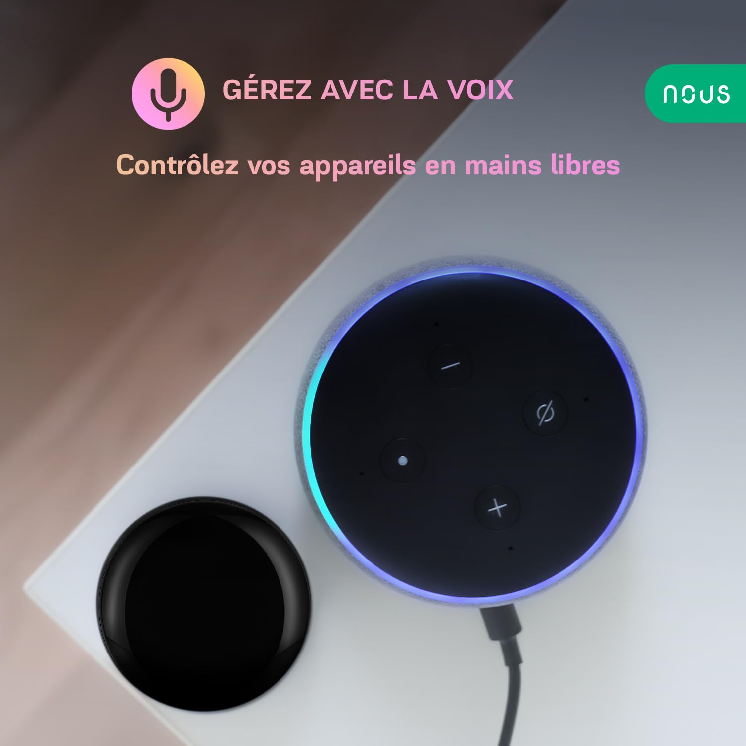 Nous L5 Tuya Smart Life IR Hub Remote Control, Google Home, appareils Smart Home, Compatible Alexa, télécommande WLAN, Smart Hub, émetteur Infrarouge Alexa, 2.4 GHz