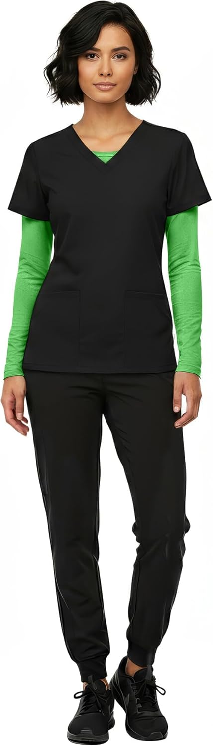 Natural Uniforms Women's Under Scrub Tee Crew Neck Long Sleeve T-Shirt - Image 5