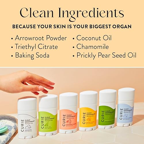 Miniatura 6 de Curie Desodorante sin aluminio  Orange Neroli Stick and Travel Mini  Desodorante natural, sin parabenos, libre de crueldad, no tóxico