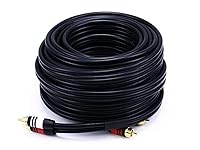 Vista 3 de Monoprice Cable de audio de dos canales de alta calidad, 3 pies, color negro, 2 conectores RCA a 2 conectores RCA de 22 AWG, macho a macho