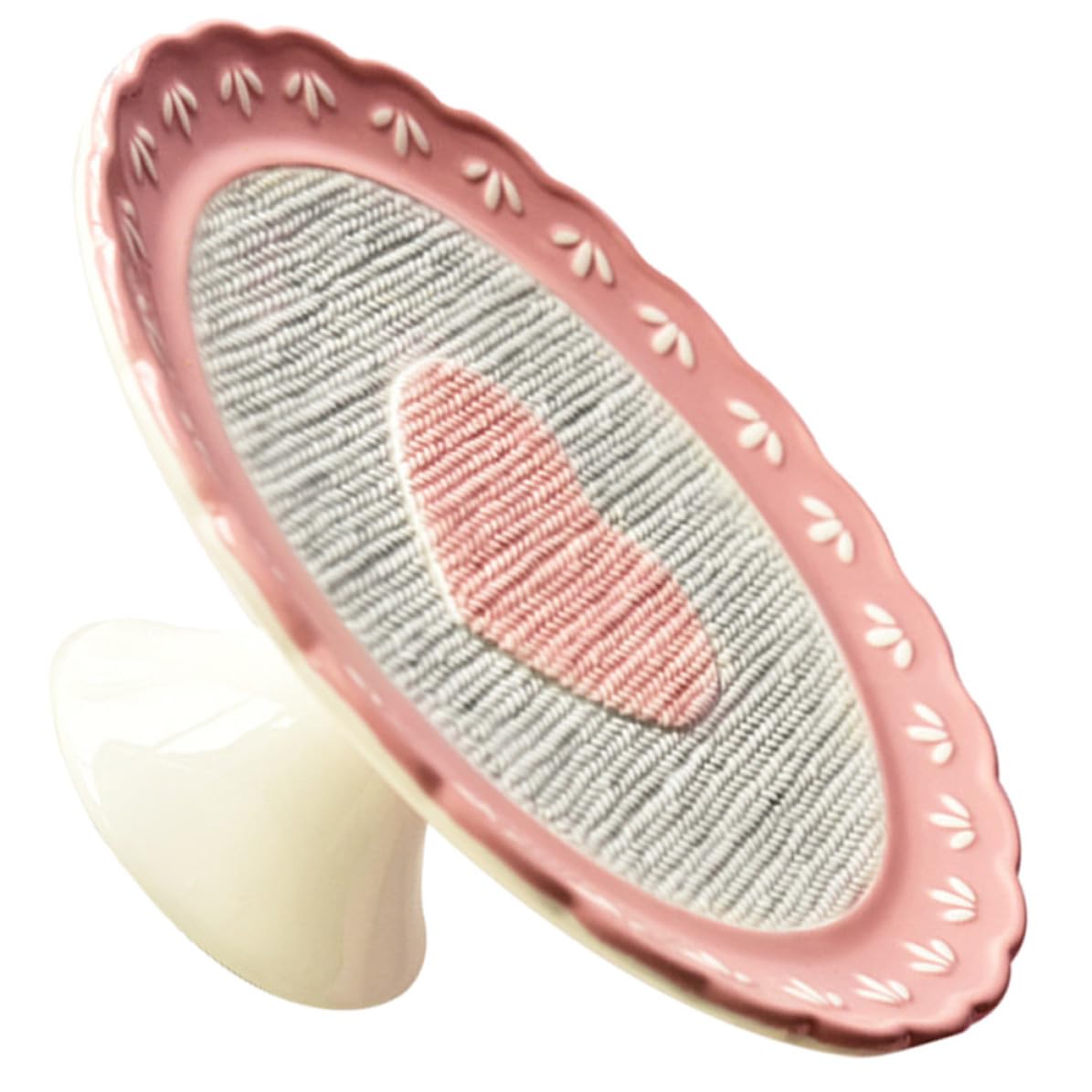 UKCOCO Piatto Torta in Ceramica Rosa a Cuore per Dessert e Tavola