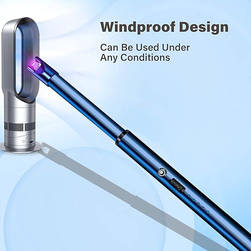 Miniatura 5 de Navpeak Encendedor de velas de cuello largo a prueba de viento, encendedor de arco eléctrico para estufa de gas, chimenea, barbacoa, parrillas de